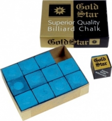 Billard Kreide Gold Star Blau 12er Pack
