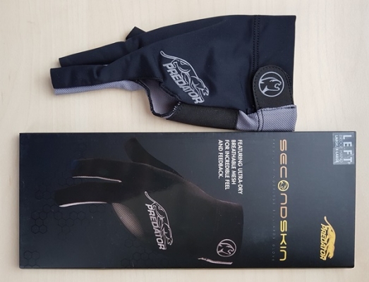 Billard Handschuh Predator Second Skin 3-Finger schwarz grau L-XL